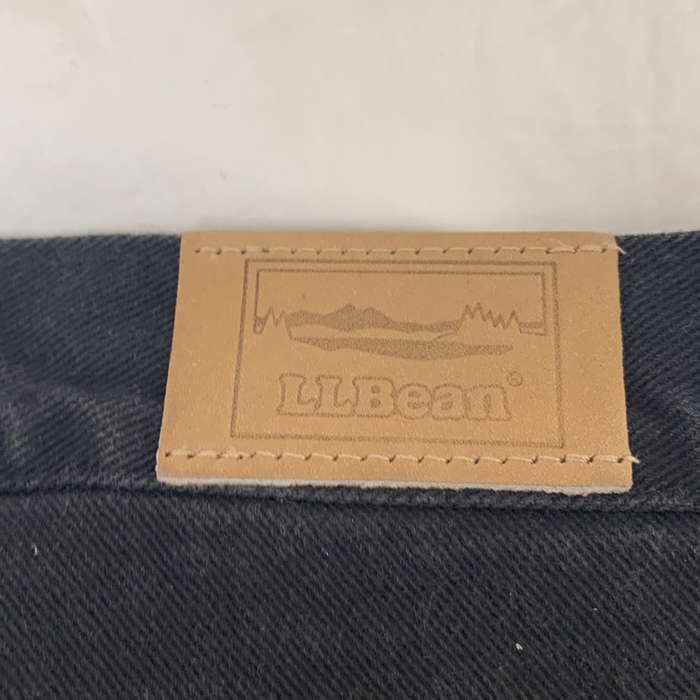 LLBean flannel lined black jeans. Size 32. X. 32.